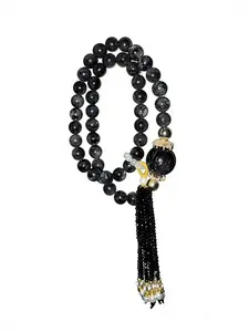 black tourmaline in quartz bracelet double wrap