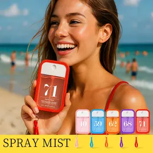 Portable Card-Type Fragrance Spray Mist 48ml, Pocket Perfume with Hook in 5 Scents, Long-Lasting & Fine Atomization, Natural Fresh Fragrance, Easy to Carry, Lightweight, Suitable for Daily Use, an Ideal Gift for Festivals