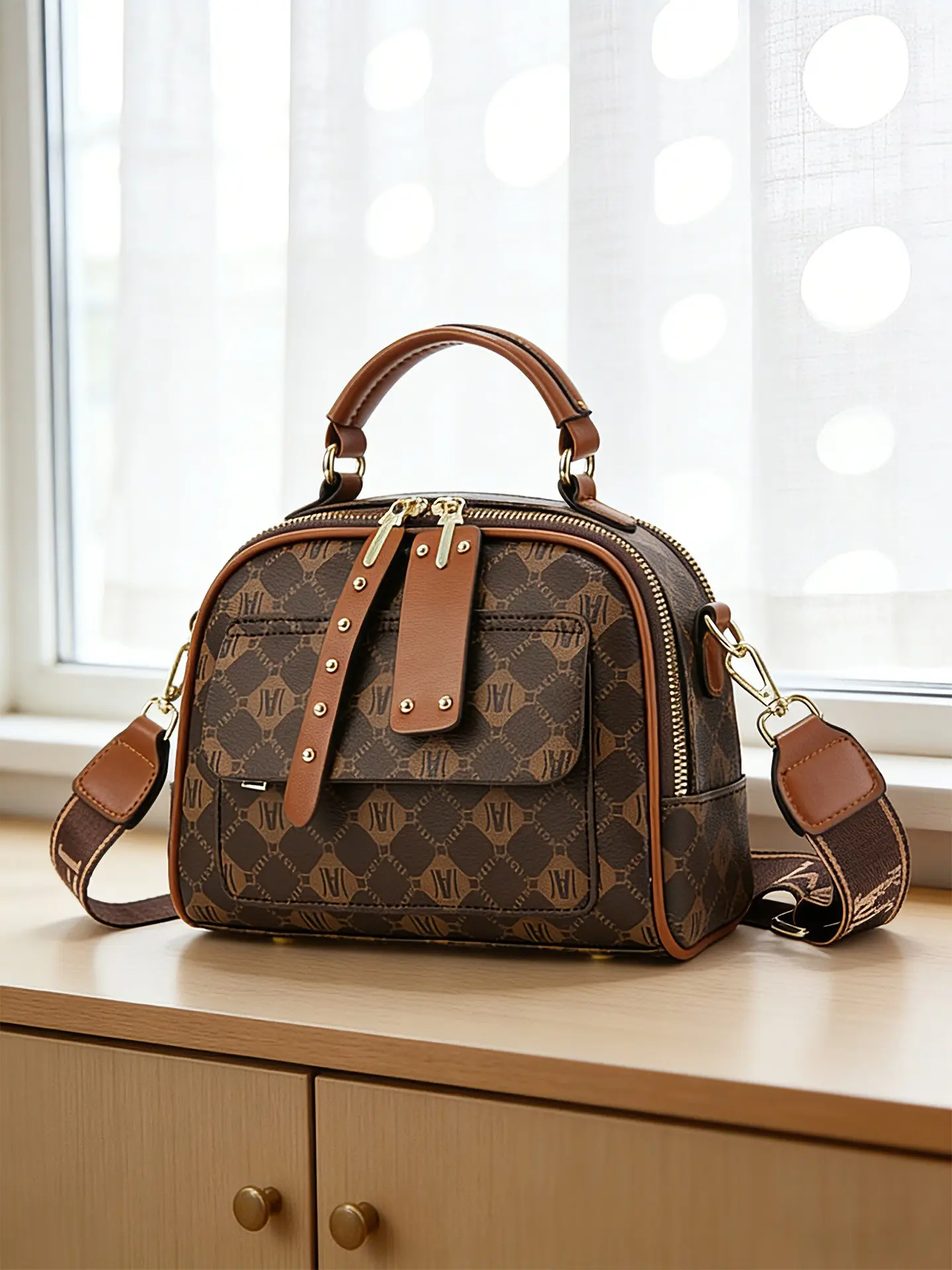 Letter Print Small Square Crossbody Shoulder Bag, Casual Multi-Pocket Handbag, Commuter Party Bag, Perfect Gift for Women, Casual Trendy Purses, Casual Crossbody Bags, Fashion Crossbody Bags, Fashionable Crossbody Bag