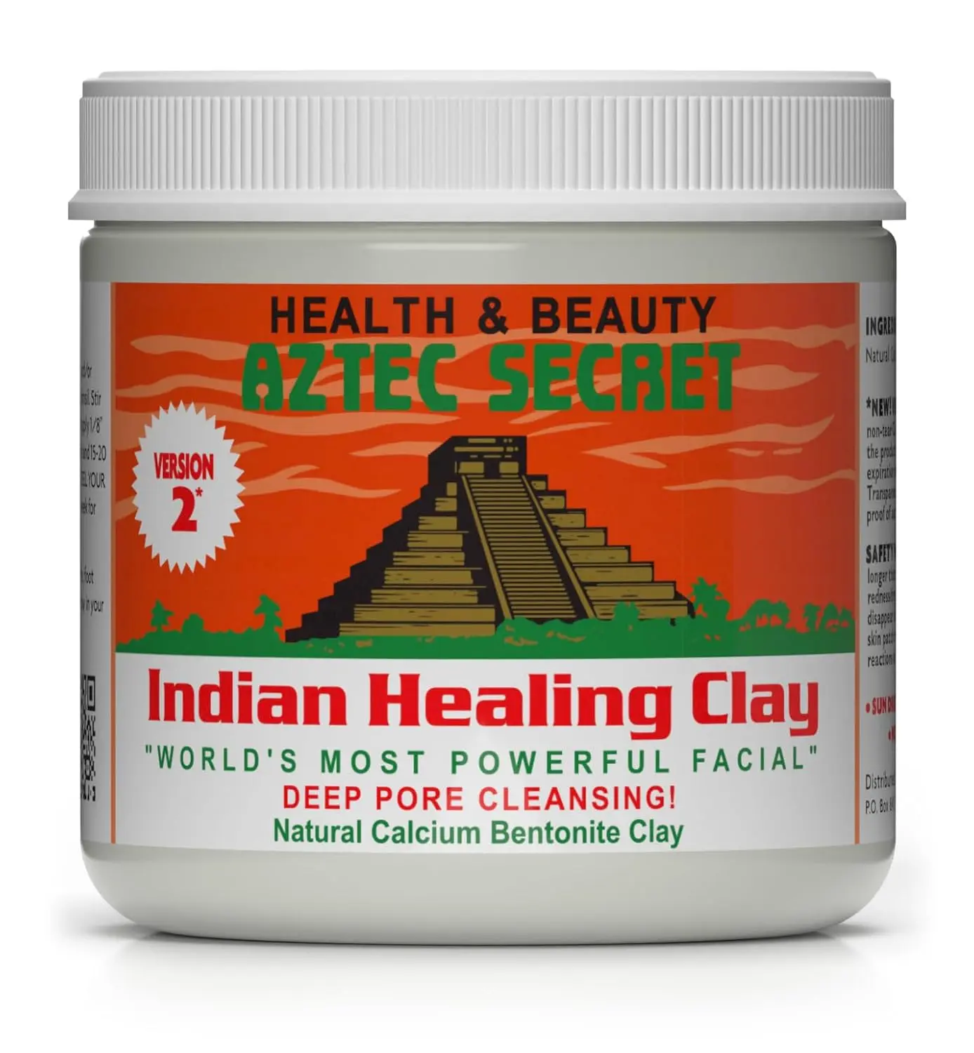 Indian Healing Clay 16 Oz – Deep Pore Cleansing Facial & Body Mask – The Original 100% Natural Calcium Bentonite Clay – New Version 2