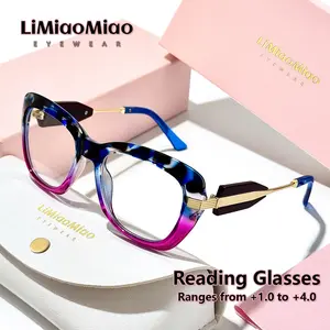 Large Oval Reading Glasses for Men and Women, Vintage Clear Transparent Computer Readers, Magnification +1.0 to +4.0, Includes Case and Cloth