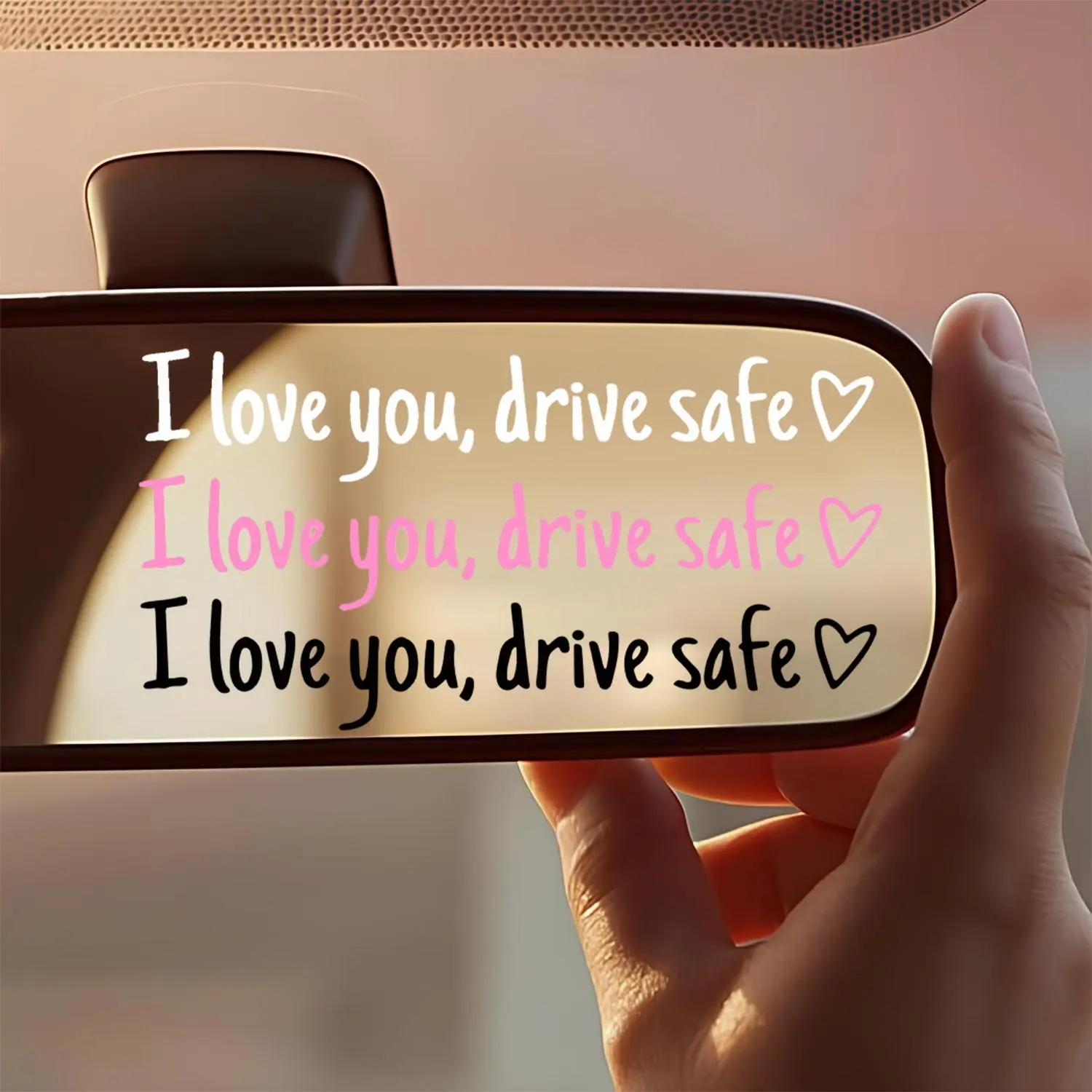 Love You Drive Safe Car Mirror Sticker, Cute Car Decals for Women Mom, Rear View Mirror Decal Affirmation Stickers, Valentines Day Gifts for Her, Him#MothersDayGift #GiftsForHer, Girly Car Accessories, Car Stuff For Women, Accessories For Car#SummerVibes,