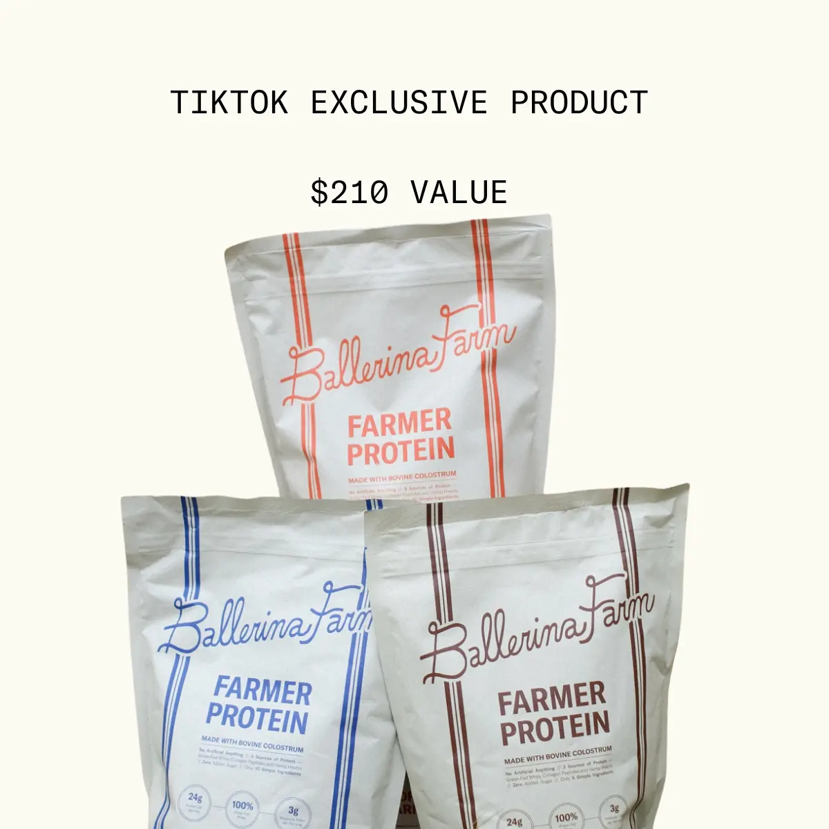 Farmer Protein Flavor Bundle - Third Party Tested, 24g Protein, Colostrum, Collagen, Whey Protein