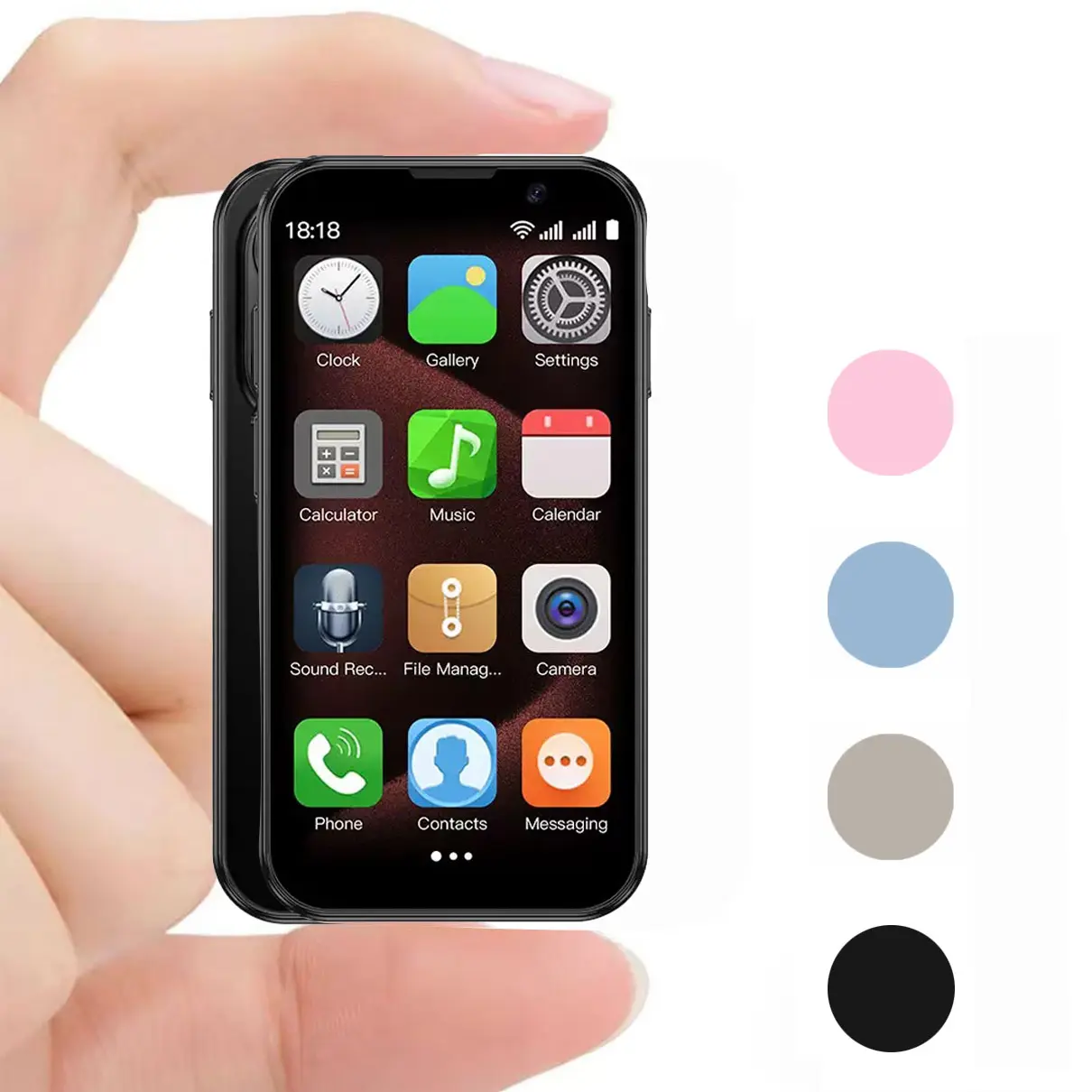 Mini Smart Cellphone - 3.0 Inch Screen Device, 3G Android 9, 2GB RAM 16GB Storage, Dual SIM, Camera, Selfie Capability, GPS, Bluetooth, WiFi, Portable Micro Tiny Calling Phone, Charging