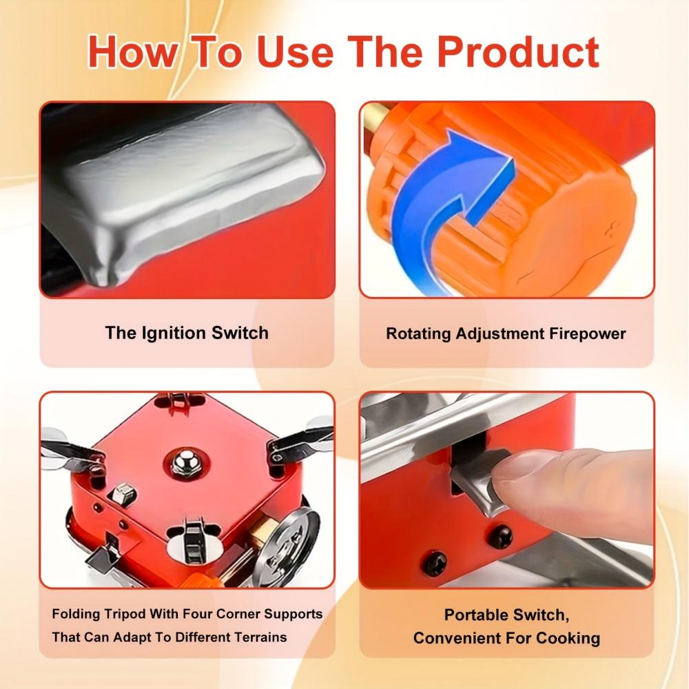 [Portable Windproof Stove] Portable Windproof Folding Stove - Lightweight Compact Camping Stove, Foldable Outdoor Cooker, Compatible for Backpacking, Hiking, Picnics, Home Emergencies - Ideal for Solo & Group Camping Trips, Stylish Metal Finish