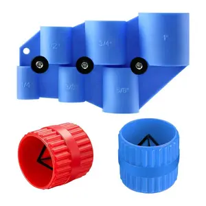 Pipe Deburring Tool Kit, 1/4" to 1" Depth Gauge, 1/8'' to 1-5/8'' Inner Outer Reamer Pipe Tubing Chamfer Tool for PVC, PPR, Brass, CPVC, PE-RT,