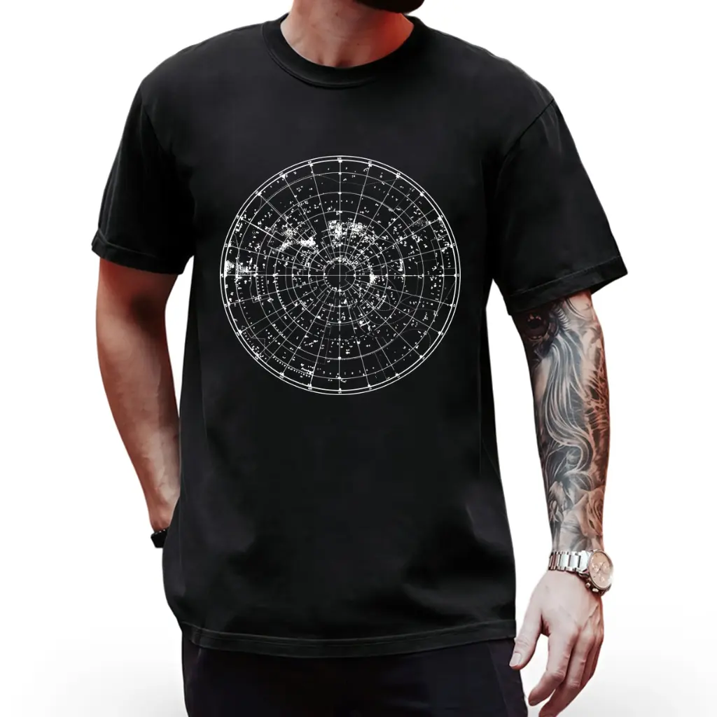 Vintage Diagram Star Chart Map Night Sky Blueprint Space T-Shirt