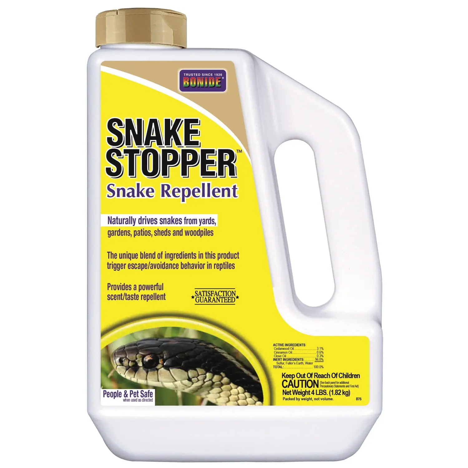 4 lb Snake Repellent Scent Dust for Yards & Gardens, Long-Lasting Outdoor Reptile Deterrent for Snakes, Lizards & Iguanas, Covers Up to 400 sq ft