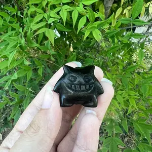 golden obsidian gengar poke man crystal carving