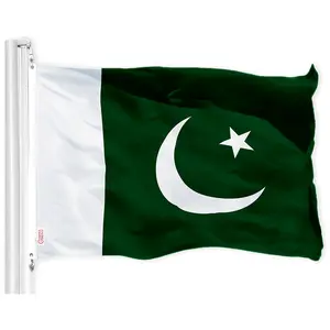 G128 Pakistan Pakistani Flag | 3x5 Ft | Printed 150D Polyester - Indoor/Outdoor, Vibrant Colors, Brass Grommets, Quality Polyester, Much Thicker More Durable Than 100D 75D Polyester
