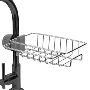 Kitchen Sink Faucet Organizer, Adjustable Detachable Sponge Holder, Soap Kitchen Sink Drain Rack, Rustproof Stainless, Towel Hook Bathroom Universal, Kitchen Storage Rack, Dish Drying Rack, Kitchen Draining Rack