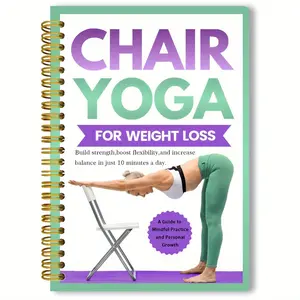 Chair Yoga is designed for the elderly and beginners, using a sitting posture to enhance physical ability, relieve discomfort, increase flexibility and promote balanced exercise. This guide measures 5.5x8.3 inches.