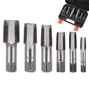 HORUSDY 6-Piece NPT Pipe Tap Tool Kit Set, Carbon Steel Hardware with 1/8", 1/4", 3/8", 1/2", 3/4", 1" Sizes, Durable for DIY Tools