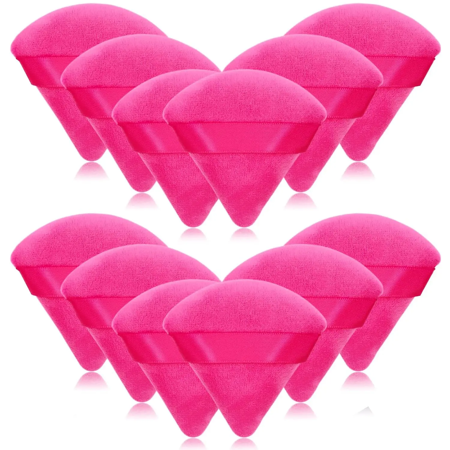 12/25 Pcs Triangle & Round Powder Puff Set | Makeup Puffs | Beauty Puff | Soft Velvet Sponge | One Puff for Loose Powder, Foundation, Blush & Contour | Reusable | Makeup Artist Recommended