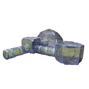 Outdoor Foldable Portable Pet Playpen for Cats and Dogs - 4-Season Neutral Free-Combination Mesh Fabric Tunnel Tent, Outside Space-Saver with Cool Kitten Accessories