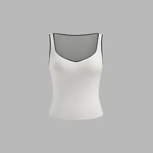Cider [size 2-10] Knit V-Neck Solid Contrasting Binding Tank Top
