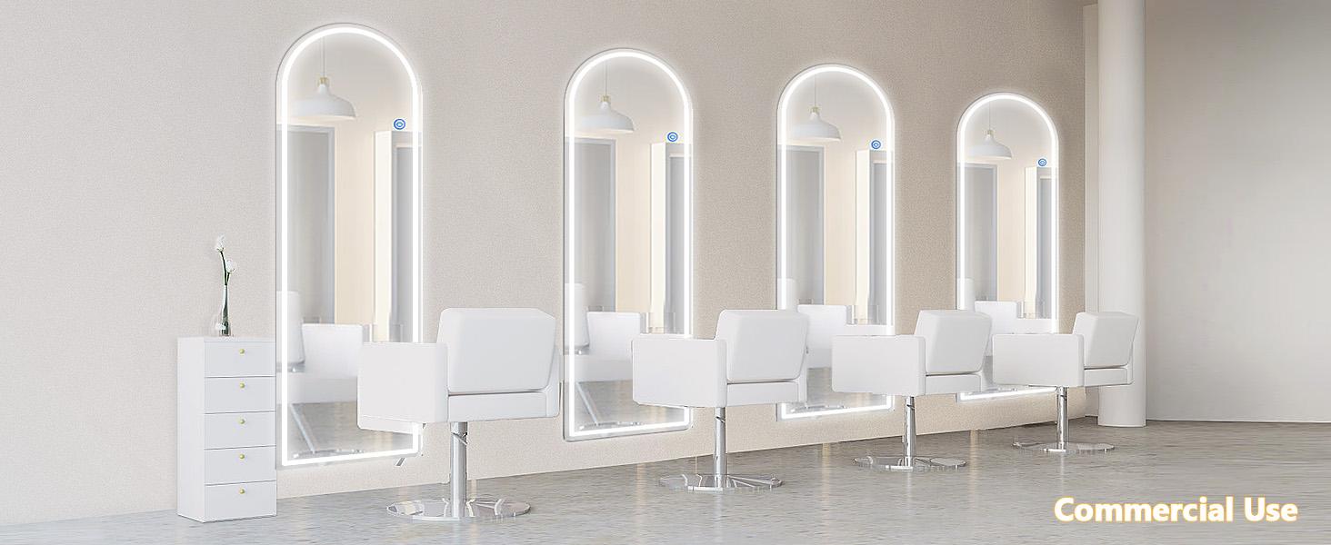 LED Full Length Mirror, Freestanding, Wall-Mounted & Leaning Floor Mirror with Dimmable Brightness and 3 Color Lighting for Bedroom, Dressing Room&Bathroom