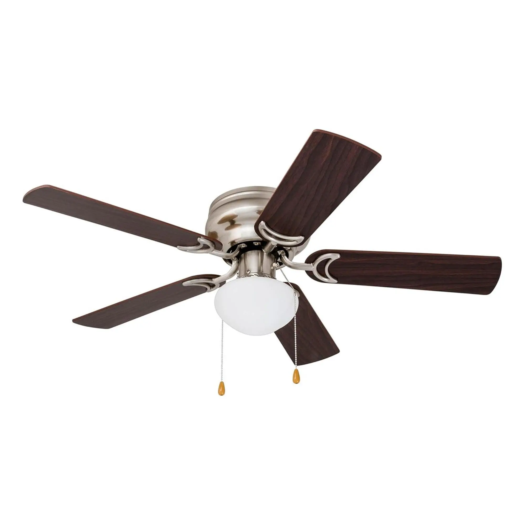 Prominence Home Alvina 42" Flush Mount Ceiling Fan with Light, Brushed Nickel