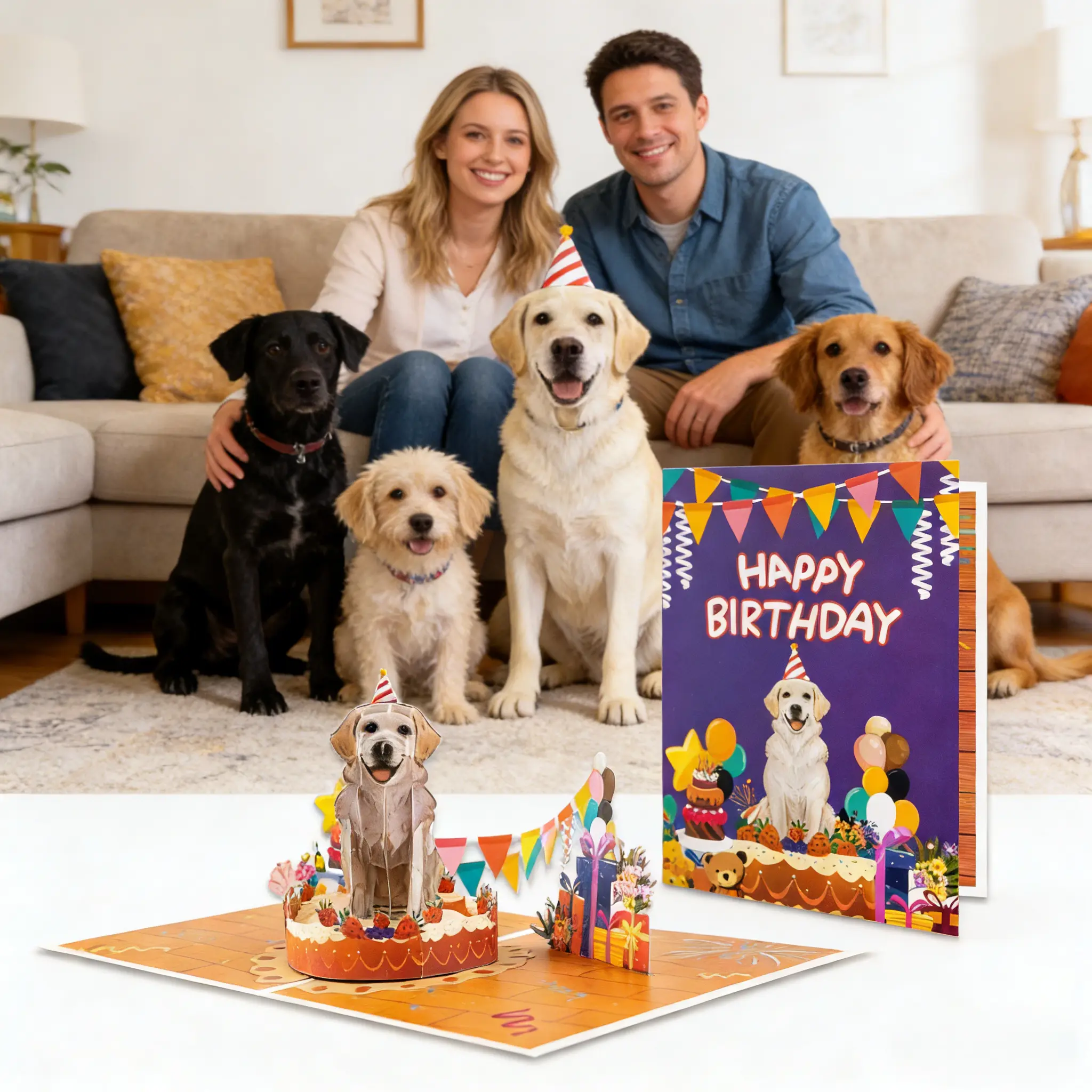 3D Funny Handmade Pop-Up Greeting Card with Elegant Envelope - Foldable Design, Ideal for Adults, Perfect for Birthday & Special Occasion Gifting (Festive Party Supply), Fun Party Cards, Blank Envelope