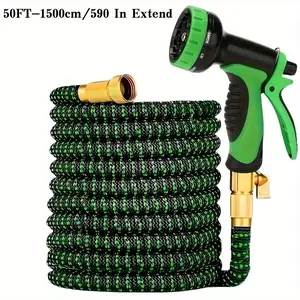 Expandable Garden Hose Set 100 Feet, 10 Function Sprayers, Upgraded Flexible Water Pipe, Leak-Proof Accessories, Ideal for Watering and Car Washing, Garden Hose Nozzle