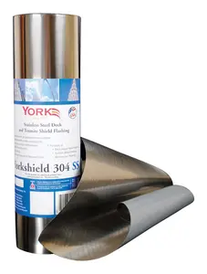 York Silver Stainless Steel Outdoor Deck Flashing Roll, 12x240 in, for Deck Sealing Applications