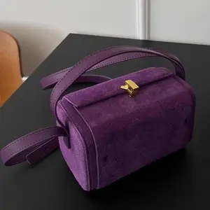 A829 Women's Portable Box Small Square Bag 2025 New Retro Matte Messenger Pillow Bag