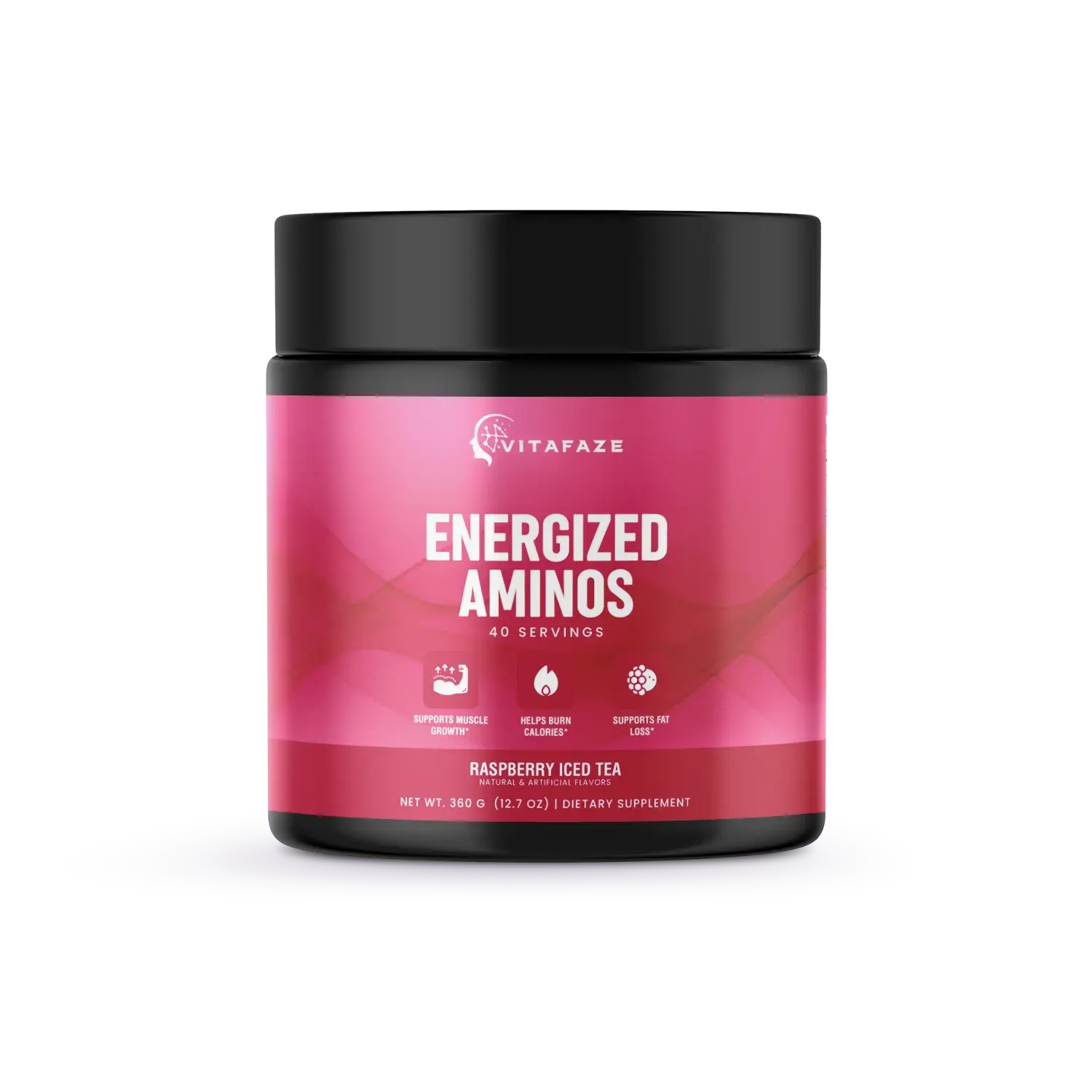 Energized Aminos Raspberry Iced Tea 360g – 40 servings - Energy & Performance | Daily Health Supplement
