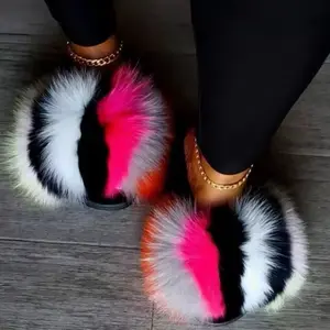 Ladies Fluffy Slides