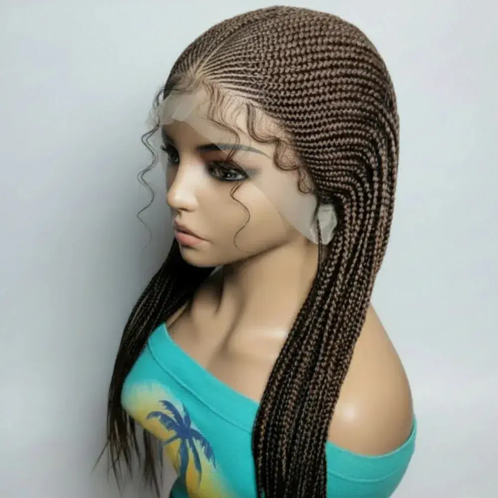 Handmade Braided Wig. Cornrow with Individual Box Braids. Full Lace with Baby Hair