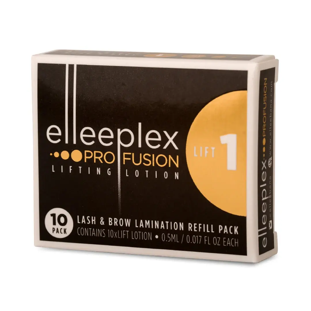 Elleeplex Profusion Lamination Step 1 Lift Solution, Professional Lash and Brow Treatment Sachets, 10-Pack Kit, 10 ml