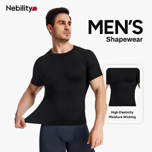 Nebility Men's Compression Shirts Cool Dry Short Sleeve Baselayer Athletic Workout T Shirts Activewear Fitness Rash Guard Clothing Sport #SummerWins #DealsForYouDays