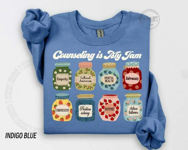 Counselor  T-Shirt / Sweatshirt & Hoodie, School Counselor , Counseling is my Jam,  School Psychologist , Mental Health Shirt Fabric