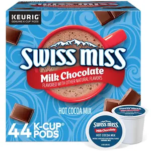 Swiss Miss Milk Chocolate Hot Cocoa, Single-Serve Keurig K-Cup Pods, Hot Chocolate, 44 Count Traditional Dairy Sugar Beverage