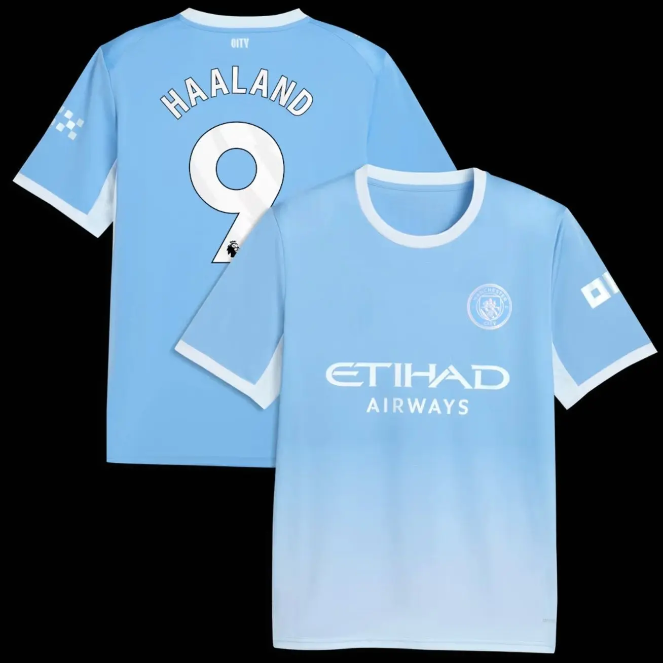 Unisex Soccer/Football Manchester City Team Erling Haaland #9 Laliga 2026/27 Home Replica jersey - Light Blue J4
