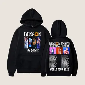 Vintage Benson Boone America. Heart World Tour 2025 Sweatshirt Men's Harujuku Fashion Hoodie Unisex Casual High Street Oversized Hoodies