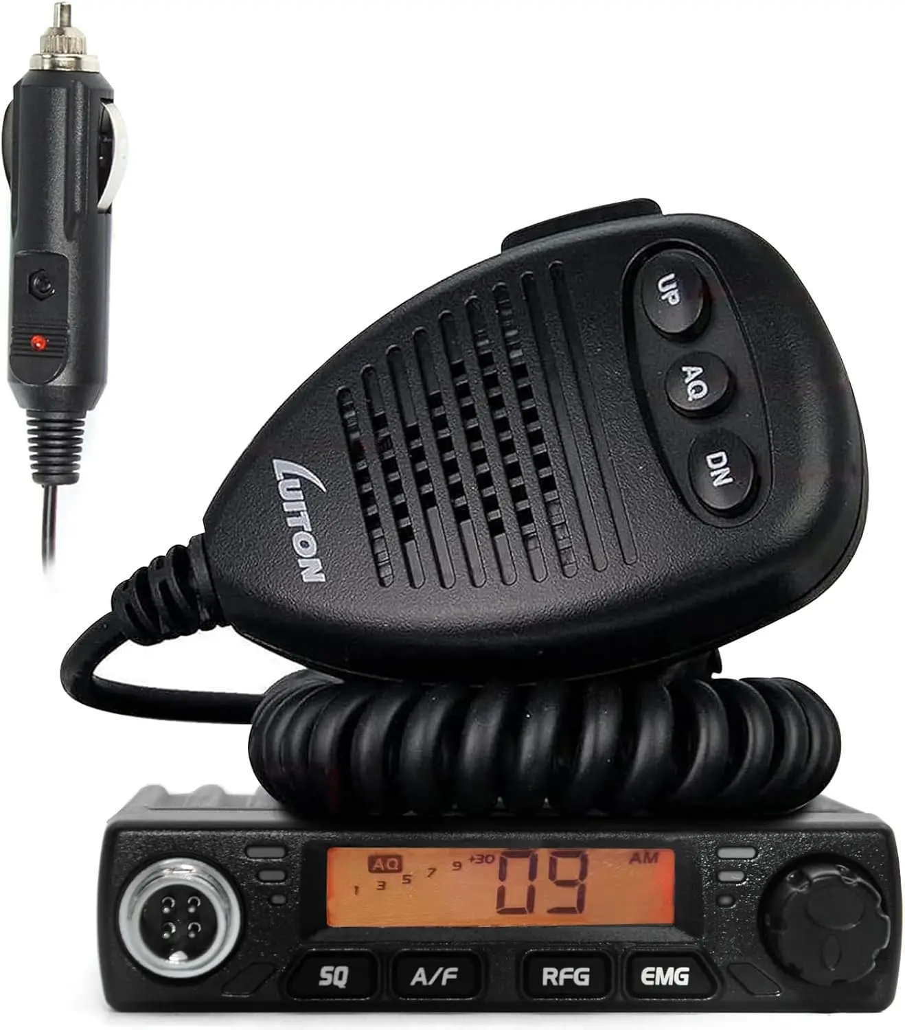 Portable Handheld Metal CB Radio LT-198 - 40 Channels, 18km Range Mini Compact Walkie Talkie with External Speaker Jack, VOX Hands-Free Operation, Easy-to-Read LCD Display, Waterproof Design, 12-24V Voltage Compatibility