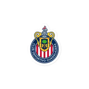Guadalajara Chivas Die cut Bubble free stickers, 3″×3″, White