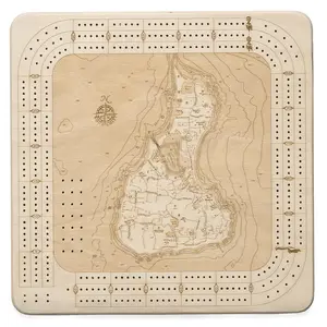 Block Island, Rhode Island Topographic Cribbage Board