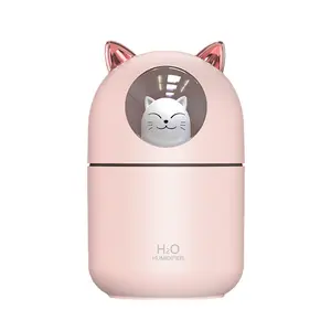 Dual Nozzle Clock Humidifier - 136x85x85mm, Large Capacity, Compact, Small Footprint, Quiet Mini Desktop Humidifier with Night Light for Home Use