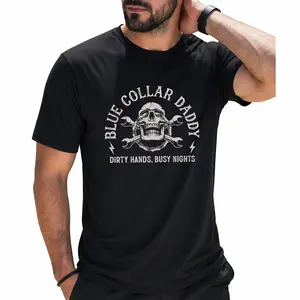 ChicCotton Vintage Blue Collar Daddy   Shirt, Blue Collar Man Men T-shirt, Working Man Graphic Tee For Men