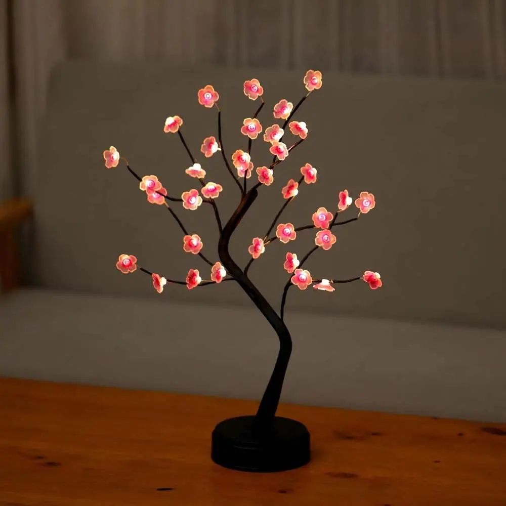 Cherry Blossom Tree Lamp 18inch 36 LED Bonsai Tree Lights Battery/USB Operated Japanese Decor Night Lights for Bedroom Home Idea Decorative Holiday Lights Flower Lamp Table Lamp