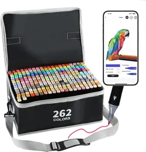 KIDGENIUS 120/168/262 Alcohol Markers Gift Set, Vibrant Dual-Tip Art Markers with Rich Brown & Skin Tones, Professional Quality for Kids, Boys, Girls, Students & Adults, Ideal for Fine Detailing & Large Area Coloring, Premium Easter Art Gifts