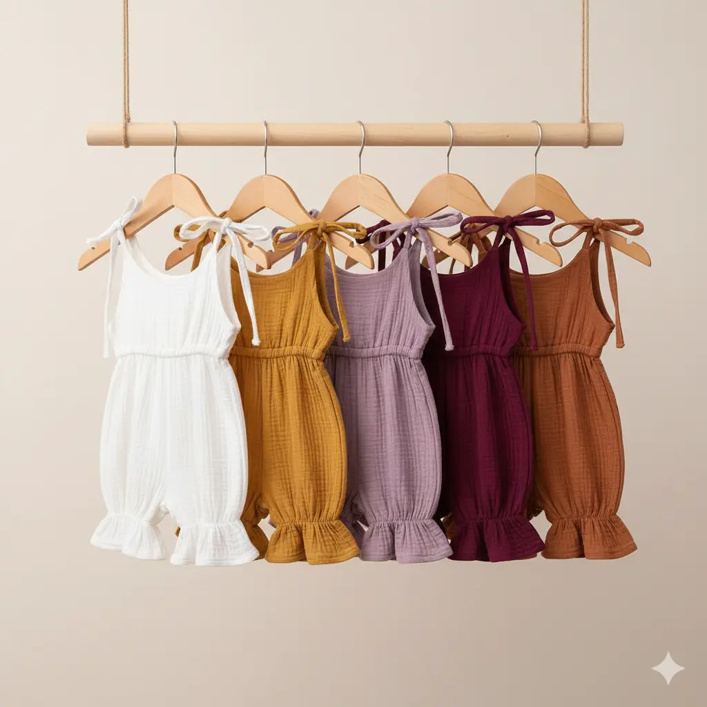Adorable Baby Girl Ruffle Romper | Summer Infant Jumpsuit | Soft Solid Color Newborn Outfit | Toddler Boho Playsuit