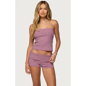 Edikted Women's Monikah Striped Built In Bra Tube Top