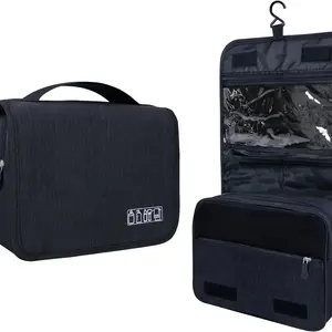 Large Capacity Toiletry Bag Travel Bag with Hanging Hook for Men and Women Waterproof Travel Cosmetic Bag Bathroom Storage Bag for Brushes Set,Full-Sized Shampoo,Toiletries,
