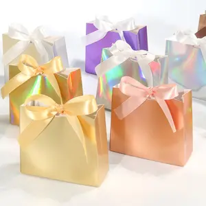 20pcs Mini Paper Bags //gold/laser Rainbow Gift Bags 11.5x4.5x10cm, Wedding Christmas Party Favors, Graduation Soap Packaging, Party Gift Packs, Graduation Gift Wrapping