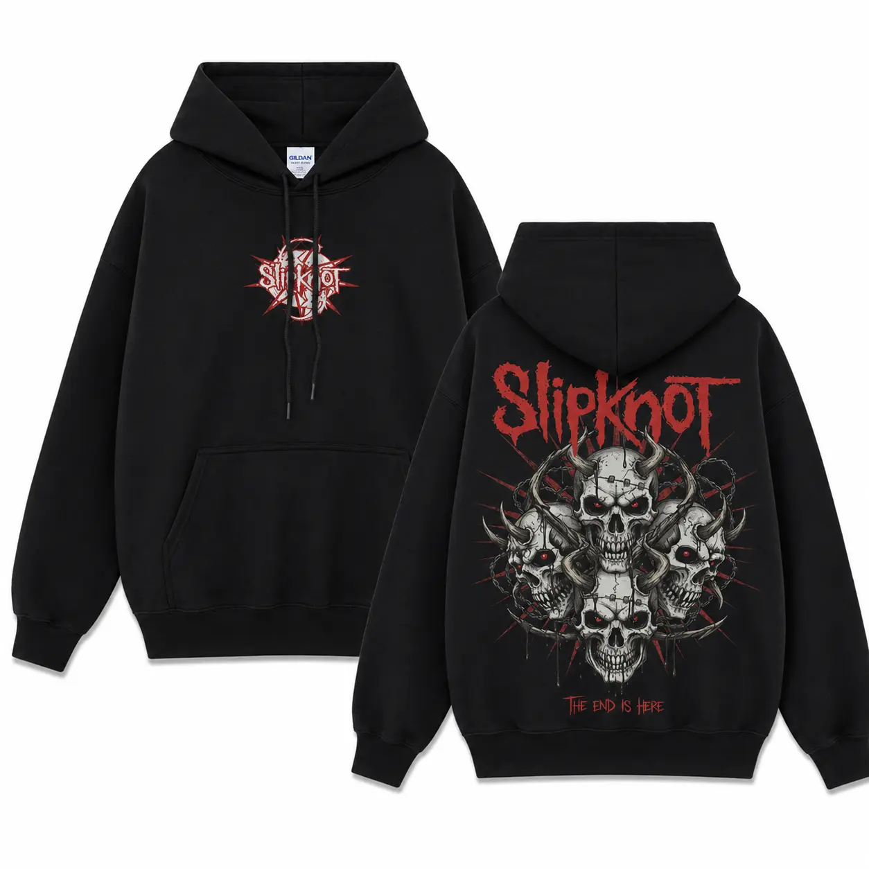 Slipknot 'The End Is Here' Hoodie, Rock Groove Metal Cotton Tee, Groove Metal Rock Band Shirt, Heavy Metal Merch, Gift for Rock Fans