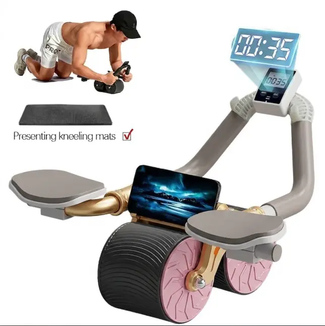 Abdominal wheel, home fitness exercise, eco-friendly materials, free with timer and kneeling pad