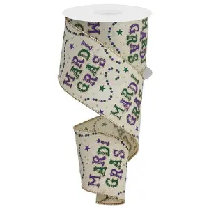 2.5" X 10Yd Mardi Gras/Beads ribbon