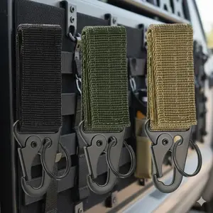 High-Strength Nylon Tactical Key Holder - Durable EDC Multi-Use Hook for Backpack & Belt. Compact, Lightweight Design for Hiking, Camping & Daily Carry. Quick-Release Buckle for Secure Key & Tool Attachment. Ideal for Outdoor Enthusiasts.